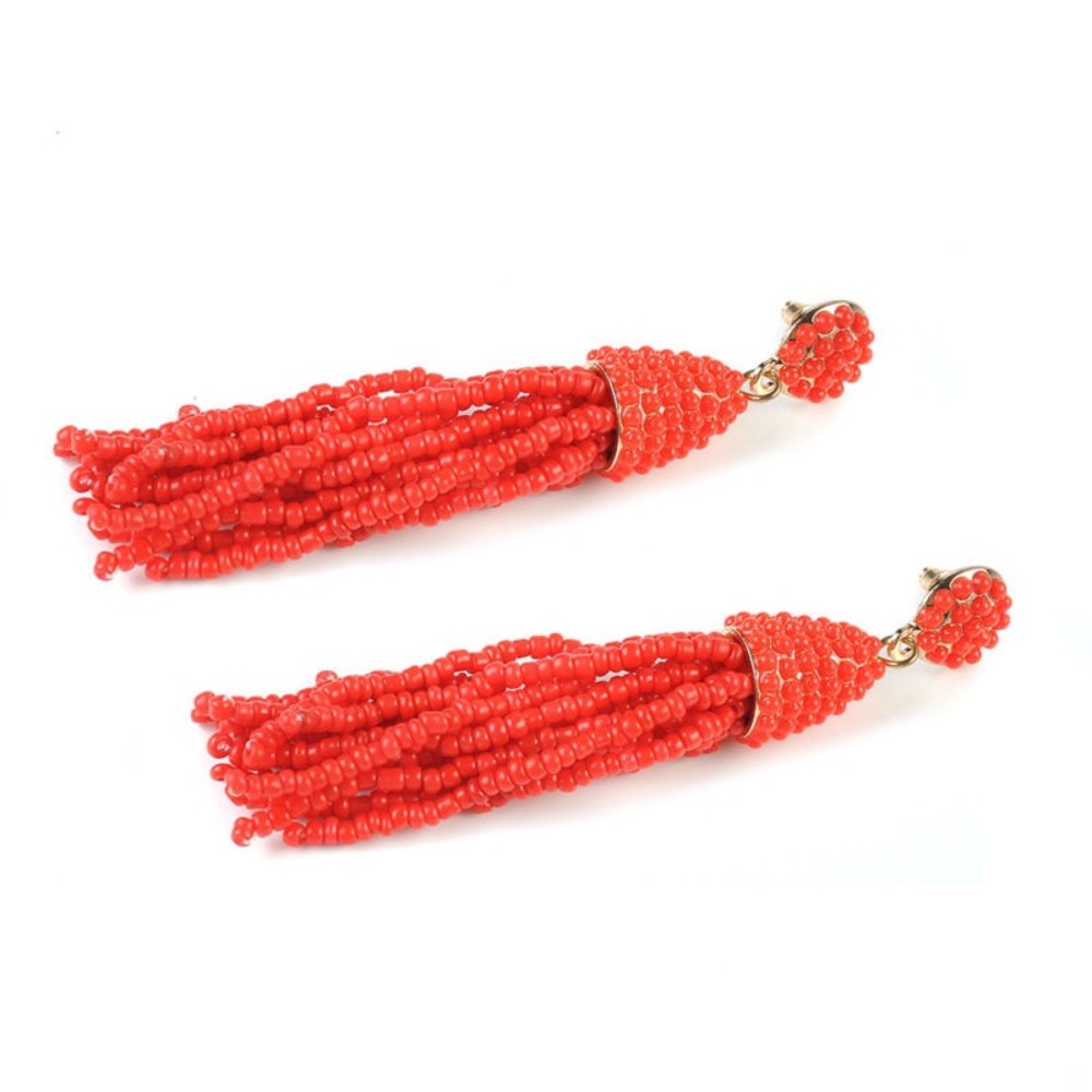 Boho Handmade Tassel Earrings Beaded Chandelier